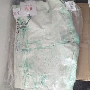 Green + White Mom Shorts